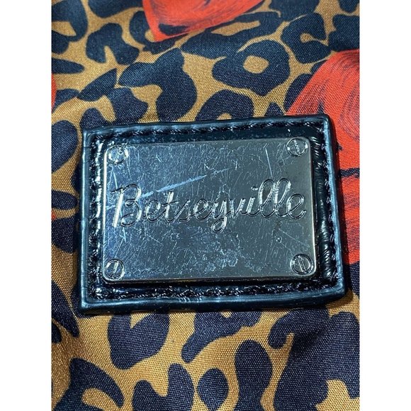 Betsey Johnson BETSEYVILLE Cheetah Print Red Bow Bag drawstring bag - Picture 14 of 14